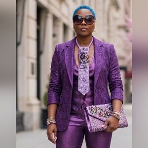 Handcrafted Luxury Fashion Necktie Necklace 📿 (PURPLE - LICIOUS)